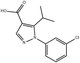 1-(3-chlorophenyl)-5-(propan-2-yl)-1H-pyrazole-4-carboxylic acid 结构式