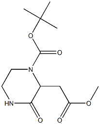 tert-butyl 2-(2-methoxy-2-oxoethyl)-3-oxo-1-piperazinecarboxylate 结构式