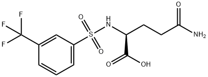 4-氨基甲酰基-2-[3-(三氟甲基)苯磺酰胺]丁酸 结构式