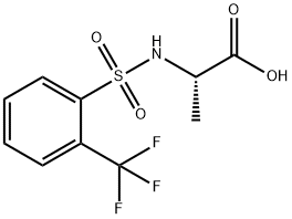 2-[2-(三氟甲基)苯磺酰氨基]丙酸 结构式