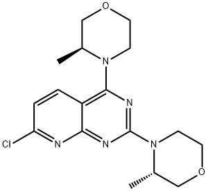 (3S,3'S)-4,4' - (7-氯吡啶并[2,3-D]嘧啶-2,4-二基)双(3-甲基吗啉) 结构式