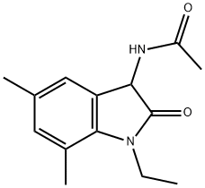 Acetamide,  N-(1-ethyl-2,3-dihydro-5,7-dimethyl-2-oxo-1H-indol-3-yl)- 结构式