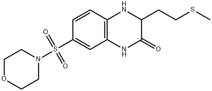 3-[2-(methylsulfanyl)ethyl]-7-(morpholine-4-sulfonyl)-1,2,3,4-tetrahydroquinoxalin-2-one 结构式