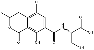 N-((5-Chloro-8-Hydroxy-3-Methyl-1-Oxo-7- Isochromanyl)Carbonyl)Cysteine 结构式