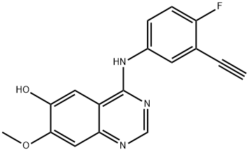 4-((3-ethynyl-4-fluorophenyl)amino)-7-methoxyquinazolin-6-ol 结构式