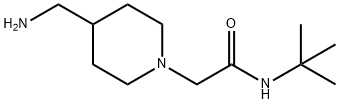 2-[4-(氨基甲基)哌啶-1-基]-N-叔丁基乙酰胺 结构式