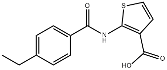 2-(4-乙基苯甲酰氨基)噻吩-3-羧酸 结构式