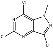 3-bromo-5,7-dichloro-1-methyl-1H-pyrazolo[4,3-d]pyrimidine 结构式