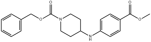 苄基4-(4-甲氧基羰基)苯氨基)哌啶-1-甲酸酯 结构式