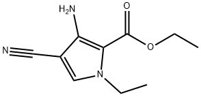 3-氨基-4-氰基-1-乙基-1H-吡咯-2-羧酸乙酯 结构式