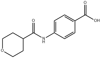 Benzoic acid, 4-[[(tetrahydro-2H-pyran-4-yl)carbonyl]amino]- 结构式