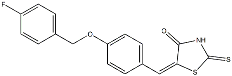 5-{4-[(4-fluorobenzyl)oxy]benzylidene}-2-thioxo-1,3-thiazolidin-4-one 结构式