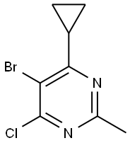 5-溴-4-氯-6-环丙基-2-甲基嘧啶 结构式