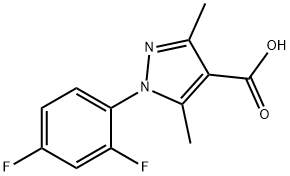 1-(2,4-二氟苯基)-3,5-二甲基-1H-吡唑-4-羧酸 结构式