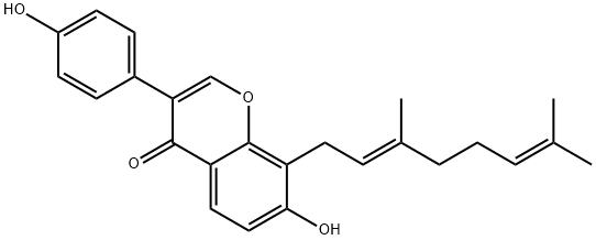 8-香叶草基大豆苷元 结构式