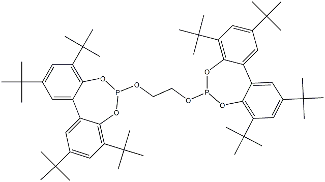 1,2-bis((2,4,8,10-tetra-tert-butyldibenzo[d,f][1,3,2]dioxaphosphepin-6-yl)oxy)ethane 结构式
