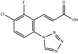 (E)-3-(3-氯-2-氟-6-(1H-四唑-1-基)苯基)丙烯酸 结构式