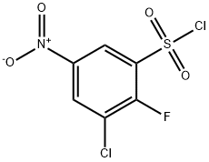 3-氯-2-氟-5-硝基苯-1-磺酰氯 结构式