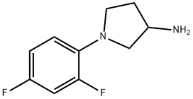 1-(2,4-二氟苯基)吡咯烷-3-胺 结构式