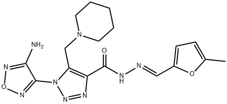 1-(4-amino-1,2,5-oxadiazol-3-yl)-N'-[(5-methyl-2-furyl)methylene]-5-(1-piperidinylmethyl)-1H-1,2,3-triazole-4-carbohydrazide 结构式