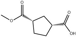 (1R,3S)-3-(methoxycarbonyl)cyclopentane-1-carboxylic acid 结构式