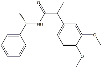 2-(3,4-DIMETHOXYPHENYL)-N-((S)-1-PHENYLETHYL)PROPANAMIDE 结构式