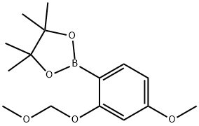 2-(4-甲氧基-2-(甲氧基甲氧基)苯基)-4,4,5,5-四甲基-1,3,2-二氧杂硼烷 结构式