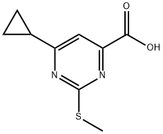 6-环丙基-2-(甲基硫烷基)嘧啶-4-羧酸 结构式