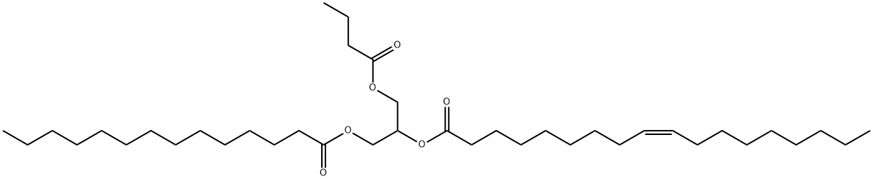 1-肉豆蔻酸-2-油酸-3-丁酸甘油三酯 结构式