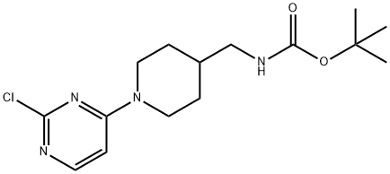 叔丁基(1-(2-氯嘧啶 -4-基)哌啶 -4-基)甲基)氨基甲酸酯 结构式
