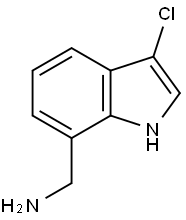 (3-chloro-1H-indol-7-yl)methanamine 结构式