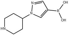 Boronic acid, B-[1-(4-piperidinyl)-1H-pyrazol-4-yl]- 结构式