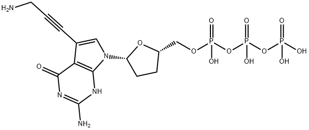7-(3-AMINO-1-PROPYN-1-YL)-7-DEAZA-2', 3'-DIDEOXY-5'-(TETRAHYDROGEN TRIPHOSPHATE)GUANOSINE 结构式