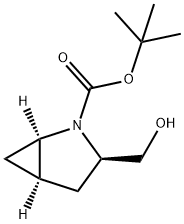 tert-butyl (1R,3R,5R)-3-(hydroxymethyl)-2-azabicyclo[3.1.0]hexane-2-carboxylate 结构式