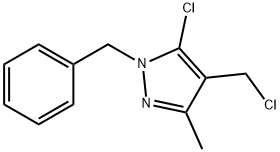 1-苯甲基-5-氯-4-(氯甲基)-3-甲基-1H-吡唑 结构式