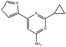 4-Amino-6-(4-thiazolyl)-2-cyclopropylpyrimidine 结构式