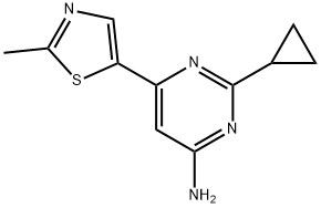 4-Amino-6-(2-methyl-5-thiazolyl)-2-cyclopropylpyrimidine 结构式