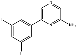 2-Amino-6-(3,5-difluorophenyl)pyrazine 结构式