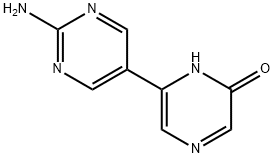 2-Hydroxy-6-(2-amino-5-pyrimidyl)pyrazine 结构式