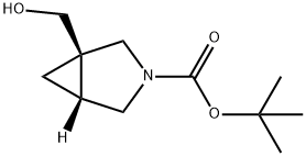 tert-butyl (1R,5R)-1-(hydroxymethyl)-3-azabicyclo[3.1.0]hexane-3-carboxylate 结构式