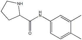 N-(3,4-dimethylphenyl)pyrrolidine-2-carboxamide 结构式