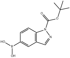 1-BOC-INDAZOLE-5-BORONIC ACID 结构式