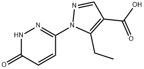 5-ETHYL-1-(6-HYDROXYPYRIDAZIN-3-YL)-1H-PYRAZOLE-4-CARBOXYLIC ACID 结构式