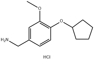 4-(环戊氧基)-3-甲氧基苯基]甲胺盐酸盐 结构式