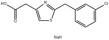 sodium 2-{2-[(3-chlorophenyl)methyl]-1,3-thiazol-4-yl}acetate 结构式