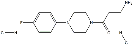 3-氨基-1-[4-(4-氟苯基)哌嗪-1-基]丙烷-1-酮二盐酸 结构式