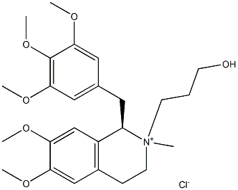 Isoquinolinium, 1,2,3,4-tetrahydro-2-(3-hydroxypropyl)-6,7-dimethoxy-2-methyl-1-[(3,4,5-trimethoxyphenyl)methyl]-, chloride, (1R)- (9CI) 结构式