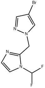 1H-Pyrazole, 4-bromo-1-[[1-(difluoromethyl)-1H-imidazol-2-yl]methyl]- 结构式