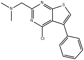 ({4-氯-5-苯基噻吩并[2,3-D]嘧啶-2-基}甲基)二甲胺 结构式