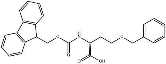 (2S)-4-(benzyloxy)-2-({[(9H-fluoren-9-yl)methoxy]carbonyl}amino)butanoic acid 结构式